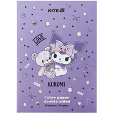 Папір кольоровий двостор. (15арк/15кол), А4 Kuromi HK24-250-2 Kite