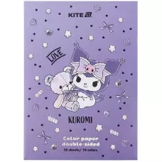 Папір кольоровий двостор. (15арк/15кол), А4 Kuromi HK24-250-2 Kite