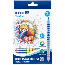 Фломастери двосторонні, набір 12шт, Kite Creative K-1151