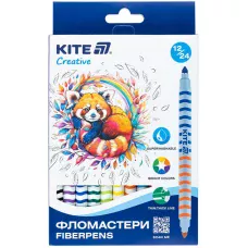 Фломастери двосторонні, набір 12шт, Kite Creative K-1151