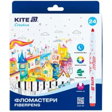 Фломастери, набір 24шт, Kite Creative Superwashable K-1153