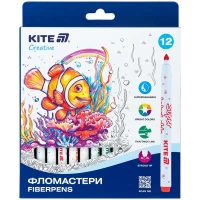 Фломастери, набір 12шт, Kite Creative Superwashable K-1152