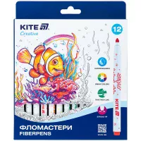Фломастери, набір 12шт, Kite Creative Superwashable K-1152