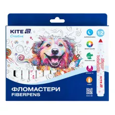 Фломастери, набір 12шт, Kite Creative Superwashable Jumbo K-1155