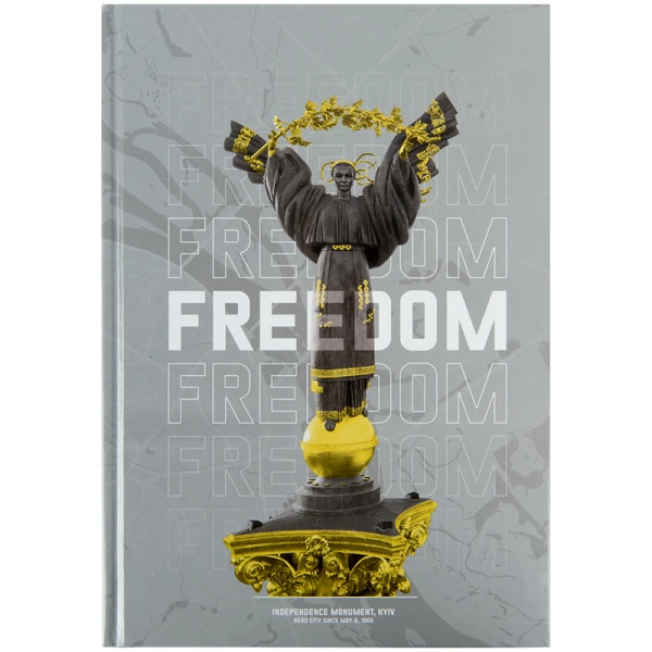 Книга записна А4, 96арк., кліт, тверда обкл., Freedom, сіра 8422-550-A