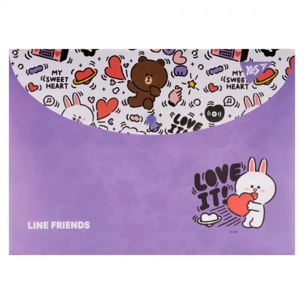 Папка-конверт YES А4 на кнопці "Line Friends" 492193