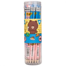 Олівець графітний круглий з гумкою "Line Friends. Sally and Cony", туба 36шт/уп., 280642 YES