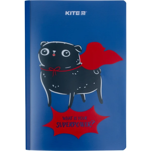 Блокнот пласт. обкл. двійна, А5+, 40 арк, кліт, Weird dog K22-460-1 Kite