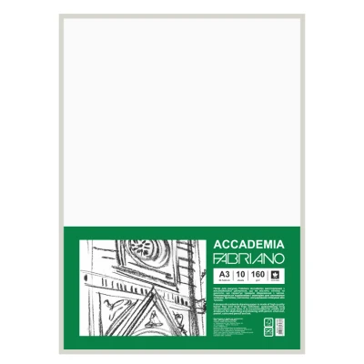 Папір для рисунку Accademia, пакет, А3 (29,7х42см), 160г/м2, 10л, дрібне зерно, Fabriano