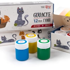 Набір гуашевих фарб Cats 12*20мл, 301211 ROSA Kids