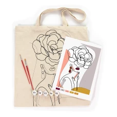 Набір, екосумка-розмальовка, „Floral Girl“, А3, бавовна 220 г/м2, 38х42см, ROSA Talent