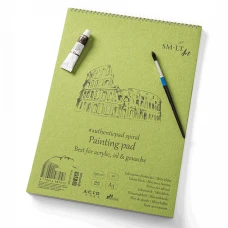 Альбом для акрилу та олії на спіралі AUTHENTIC (DRAWING) А3, 290г/м2, 20л, білий папір, Smiltainis