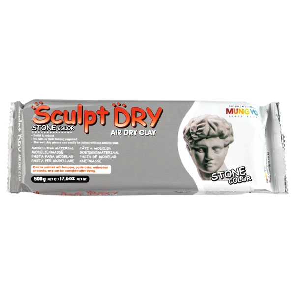 Маса для моделювання, сіра, самозастигаюча, 500 г., ''Sculpt Dry'', MUNGYO