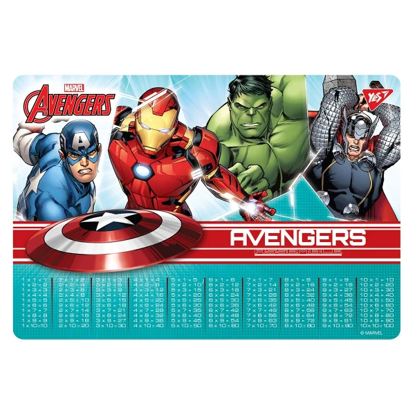 Підкладка пластикова "Marvel.Avengers. Таблиця множення." 491646 YES