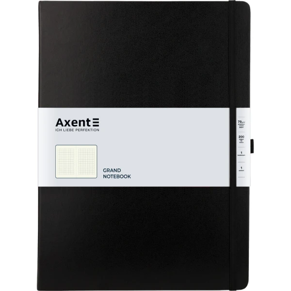 Книга записна Partner Grand, 210*295, 100 арк, кліт, чорна, 8203-01-A