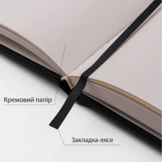 Скетчбук SANTI для графіки, 16х23см, 80 арк., тверда обкладинка PU, 110г/м2, чорний, 743185