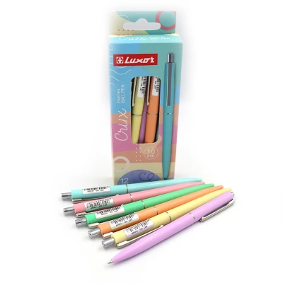 Ручка кулькова автоматична Luxor Pastel 0,7 мм. синя, мікс, 12200P Р