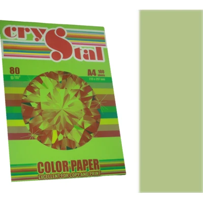 Папір кольоровий Crystal Color Paper А4 80 г/м. 100 арк. пастель Green 190, зелений