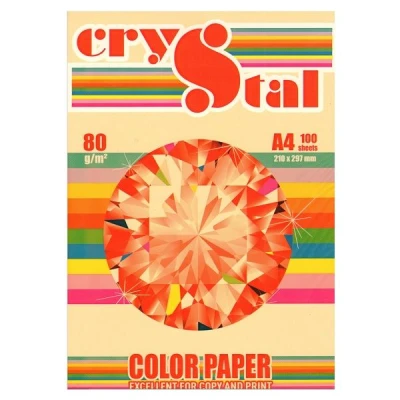 Папір кольоровий Crystal Color Paper А4 80 г/м. 100 арк. пастель Peach 150, персик