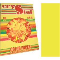 Папір кольоровий Crystal Color Paper А4 80 г/м. 100 арк. неон Neon Yellow 363, жовтий