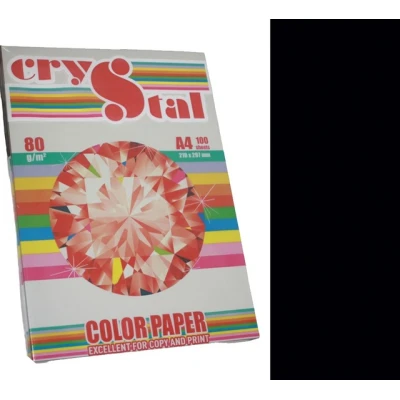 Папір кольоровий Crystal Color Paper А4 80 г/м. 100 арк. темний Black 401, чорний
