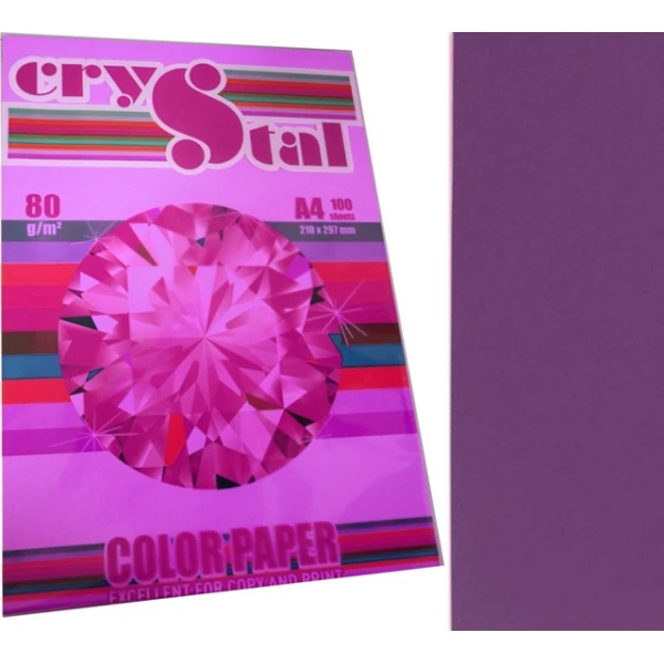 Папір кольоровий Crystal Color Paper А4 80 г/м. 100 арк. темний Raspberry 44A, темно-малиновий