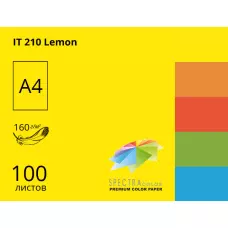 Папір кольоровий Spectra Color А4 160 г/м2. 100арк. інтенсив Lemon 210, лимон