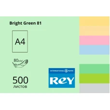 Папір кольоровий REY Adagio А4 80г/м2, 500 арк. середні тони Bright Green 81, яскраво-зелений