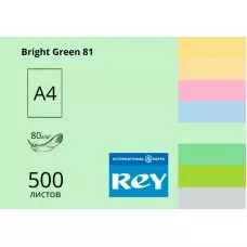 Папір кольоровий REY Adagio А4 80г/м2, 500 арк. середні тони Bright Green 81, яскраво-зелений