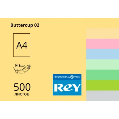 Папір кольоровий REY Adagio А4 80г/м2, 500 арк. середні тони Buttercup 02, жовтий