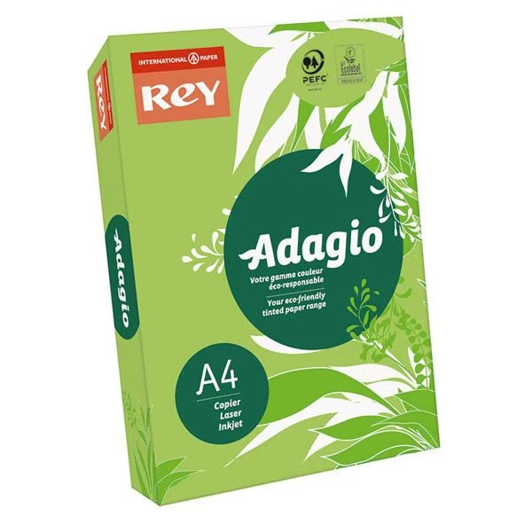 Папір кольоровий REY Adagio А4 80г/м2, 500 арк. середні тони Spring Green 16, весняно-зелений