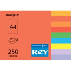 Папір кольоровий REY Adagio А4 160г/м2, 250 арк. інтенсив Orange 21, помаранчевий