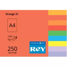 Папір кольоровий REY Adagio А4 160г/м2, 250 арк. інтенсив Orange 21, помаранчевий