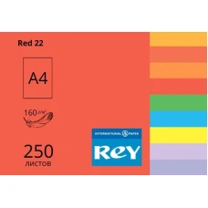 Папір кольоровий REY Adagio А4 160г/м2, 250 арк. інтенсив Red 22, червоний