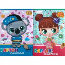 Картон кольоровий односторонній А4 (9арк/9кол) + золото/срібло,ціна за 1 шт,(25шт/уп)11В-017 Руслан