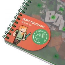 Зошит для записів А5, 80 арк., лінія, софт-тач пласт.обкл. "Minecraft" 765738 YES