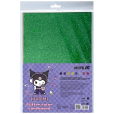 Картон кольоровий з гліттером (8 арк/8 кол), А4, Kuromi HK24-422 Kite