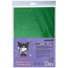 Картон кольоровий з гліттером (8 арк/8 кол), А4, Kuromi HK24-422 Kite