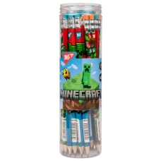 Олівець графітний круглий з гумкою Minecraft, туба 36шт/уп., 2 диз. мікс, 280634 YES