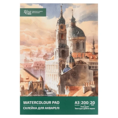 Склейка для акварелі, А3 (29,7*42 см), 200г/м2, 20л, ROSA Studio