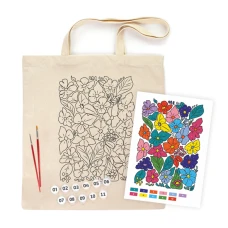Набір, екосумка-розмальовка, „Funny Flowers“, бавовна 220 г/м2, 38х42см, ROSA Talent