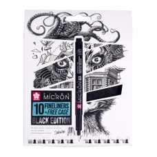 Набір лінерів PIGMA MICRON Black Edition, 10 шт.(003-12), Чорний, Sakura