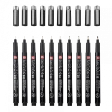 Набір лінерів PIGMA MICRON Black Edition, 10 шт.(003-12), Чорний, Sakura