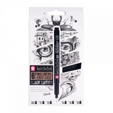 Набір лінерів PIGMA MICRON Black Edition, 6 шт.(005-08), Чорний, Sakura