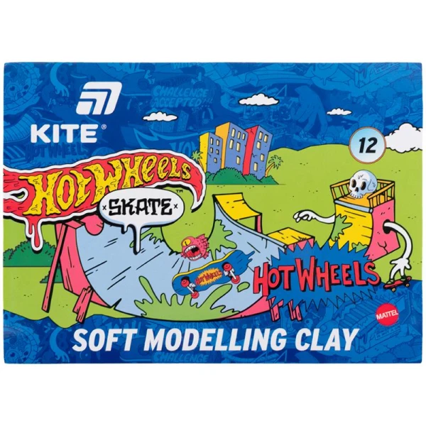 Пластилін восковий, 12 кольорів, 240 г. Hot Wheels HW25-1086-2 Kite