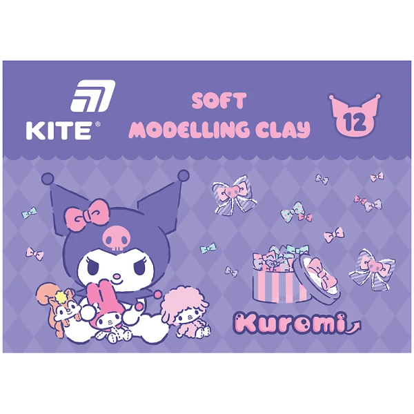 Пластилін восковий, 12 кольорів, 240 г. Kuromi HK24-1086 Kite