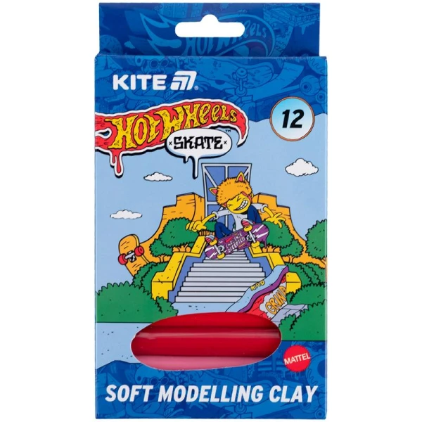 Пластилін восковий, 12 кольорів, 200 г. Hot Wheels HW25-086-2 Kite
