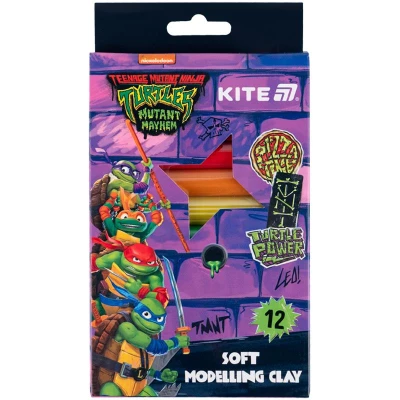 Пластилін восковий, 12 кольорів, 200 г. Ninja Turtles NT25-086 Kite
