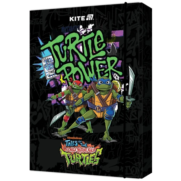 Папка для зошитів В5 на гумці картон, Ninja Turtles NT25-210 Kite