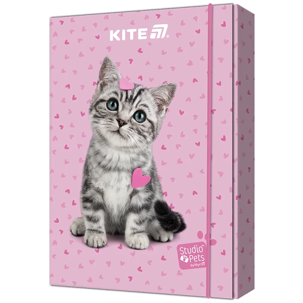 Папка для зошитів В5 на гумці картон, Studio Pets SP25-210 Kite